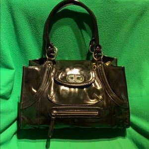 Black patent leather Franco Sarto hand bag